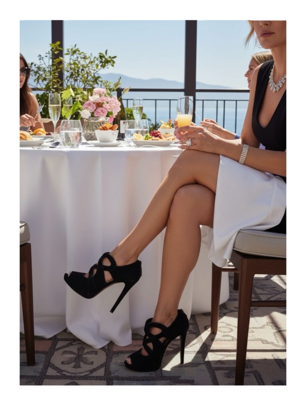 Alaia 𖦹 Cut Out Peep Toe Platform Stiletto Heel Sandals 𖦹 Black Suede 𖦹 37